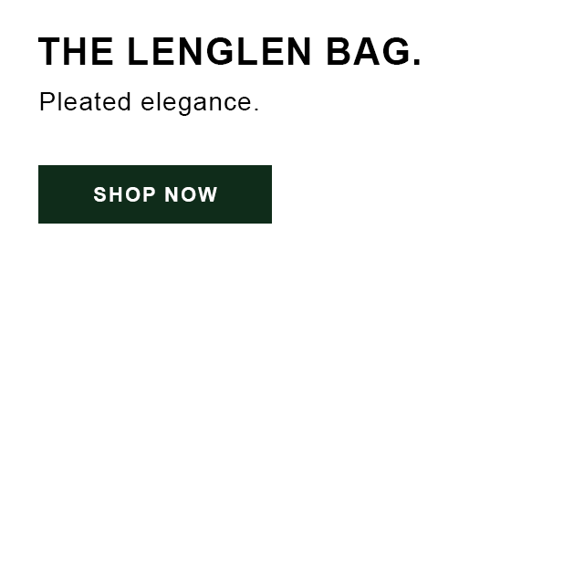 The Lenglen Bag. Pleated elegance. Shop Now.