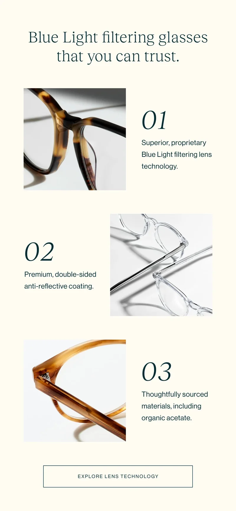 Blue Light filtering glasses that you can trust.