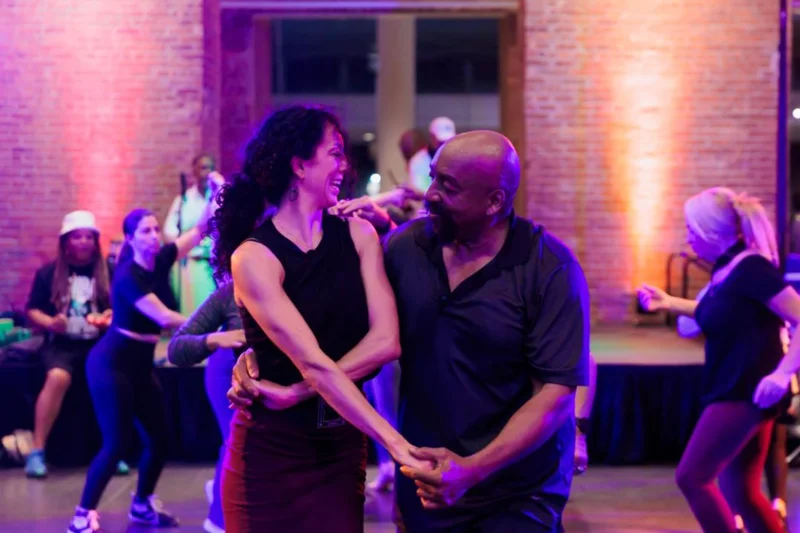 Two people dancing