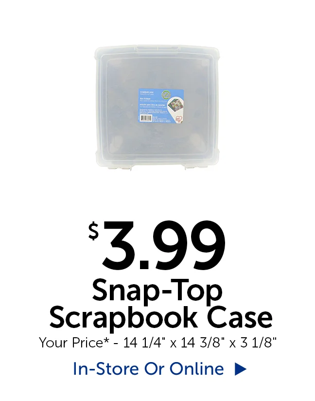 $3.99 Snap-Top Scrapbook Case - Your Price* - 14 1/4"x 14 318" X 3 1/8"