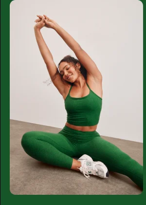 Spacedye Caught In The Midi High Waisted Legging in Summer Thyme Green Heather