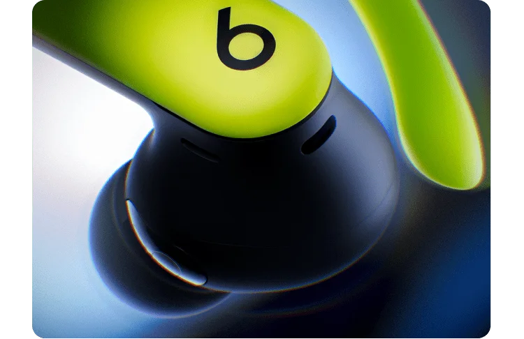 Close-up of the Nike Powerbeats Pro 2 earhook with Beats logo