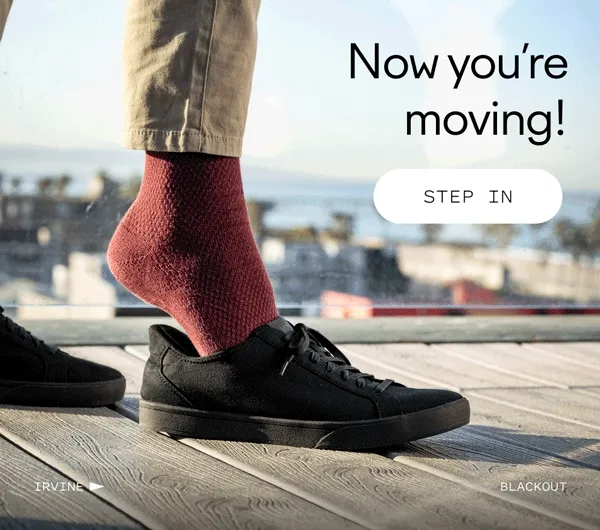 Now you're moving! Step in.