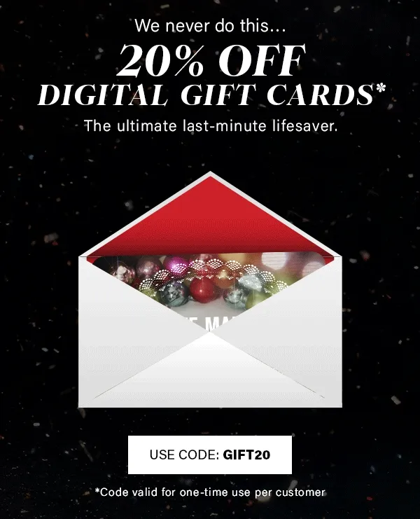 20% Off Digital Gift cards