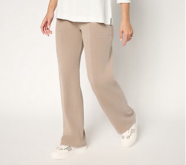 LOGO by Lori Goldstein Regular Full Length Pull On Knit Pants