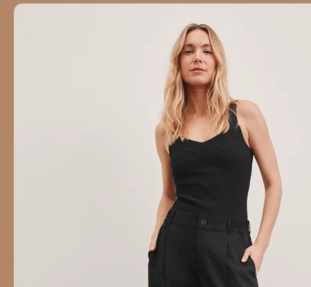 Impulse Ribbed Classic Tank in Black Onyx