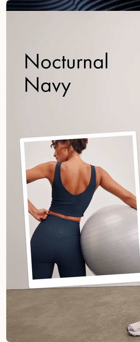 Impulse Ribbed Cropped Tank in Nocturnal Navy