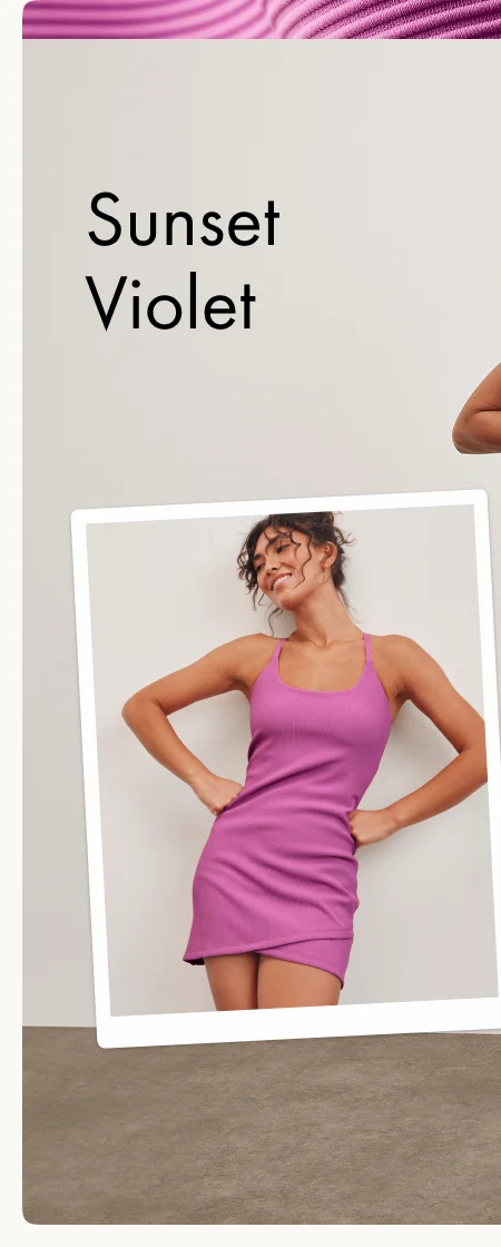 The Line Ribbed Mini Dress in Sunset Violet
