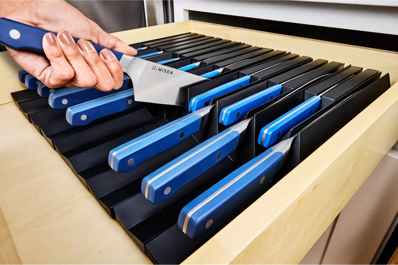 Misen Modular Knife Storage Kickstarter in blue