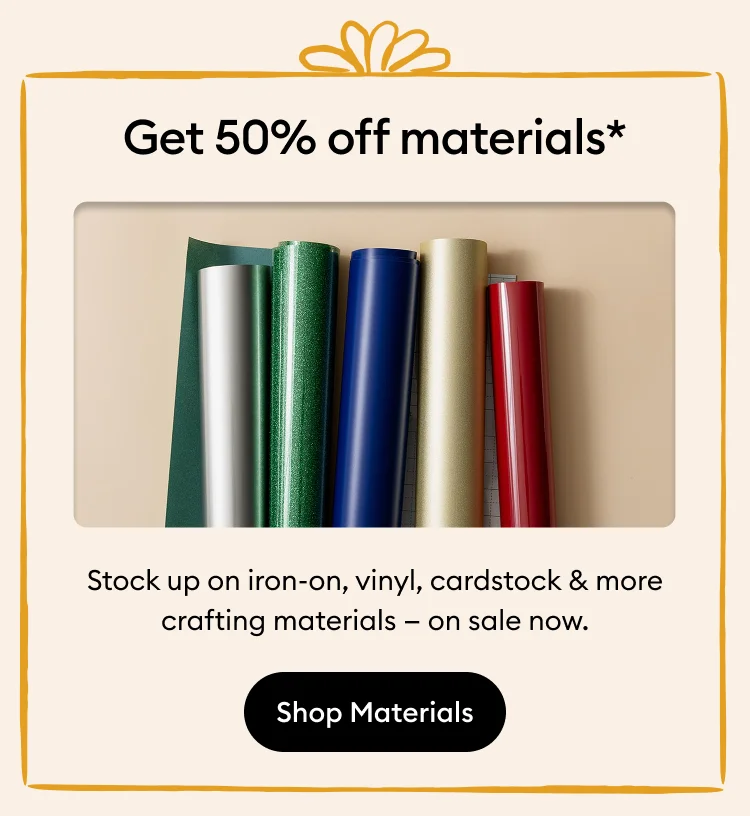Get 50% off materials.