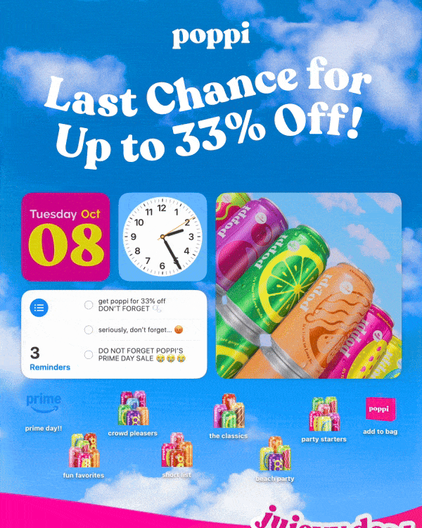 poppi | Last Chance for Up to 33% Off! GIF