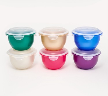 LocknLock Set of 6 Multicolor Bowl Storage Container Set