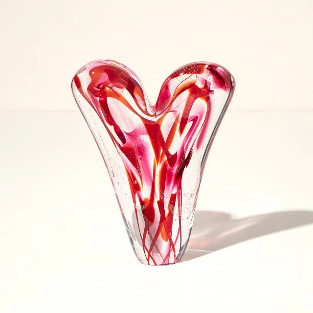 Radiant Love Glass Heart Sculpture