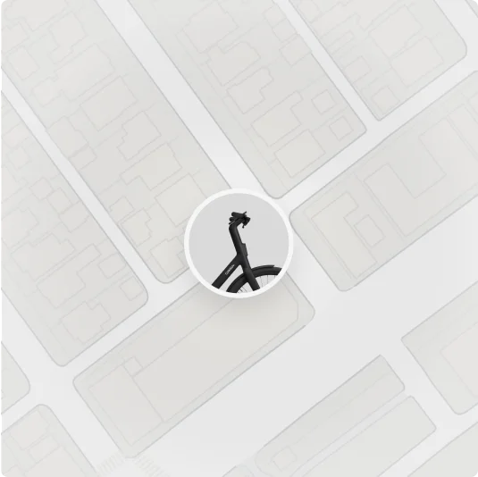 A graphic. A representation of the Cowboy app showing its GPS tracking function.