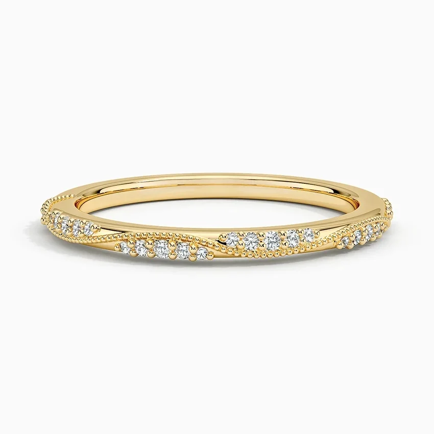 Camellia Milgrain Diamond Ring