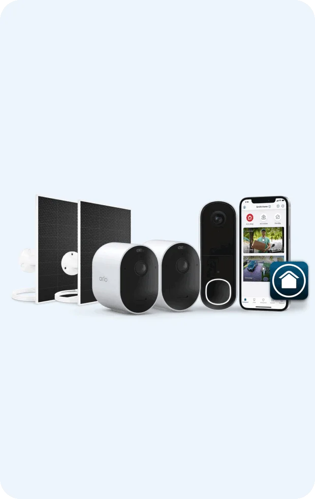 Arlo Arlo Secure Kit - Doorbell + 2 Pro Outdoor Cameras + 2 Solar Panel Chargers.