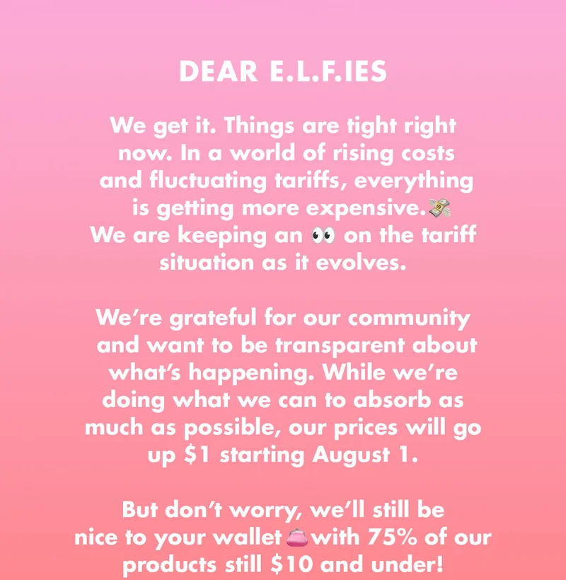 We’re grateful for our community  and want to be transparent about what’s happening. While we’re doing what we can to absorb as much as possible, our prices will go up $1 starting August 1.