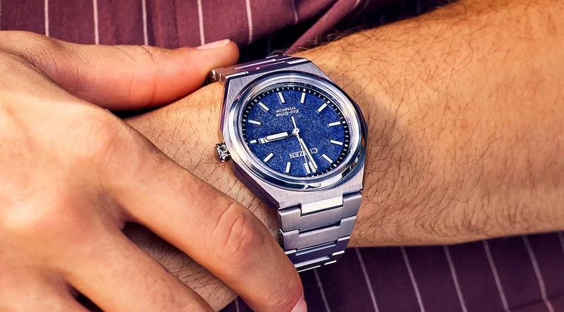Zenshin Three-hand Blue Dial Super Titanium Bracelet | AW0130-85L