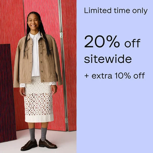 Limited time only 20% off sitewide + extra 10% off