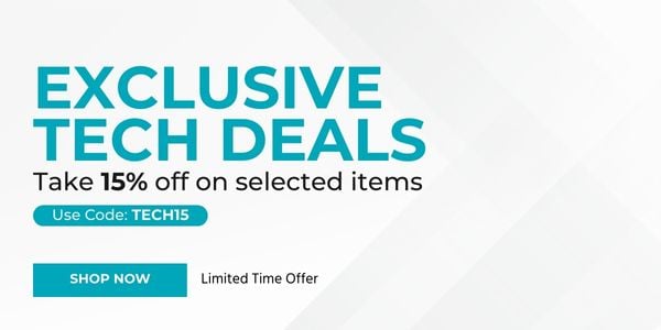 Exclusive Tech Deals Take 15% off on selected items Use Code: TECH15 Limited Time Offer Shop Now