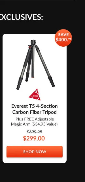 3Pod Everest T5 4-Section Carbon Fiber Tripod
