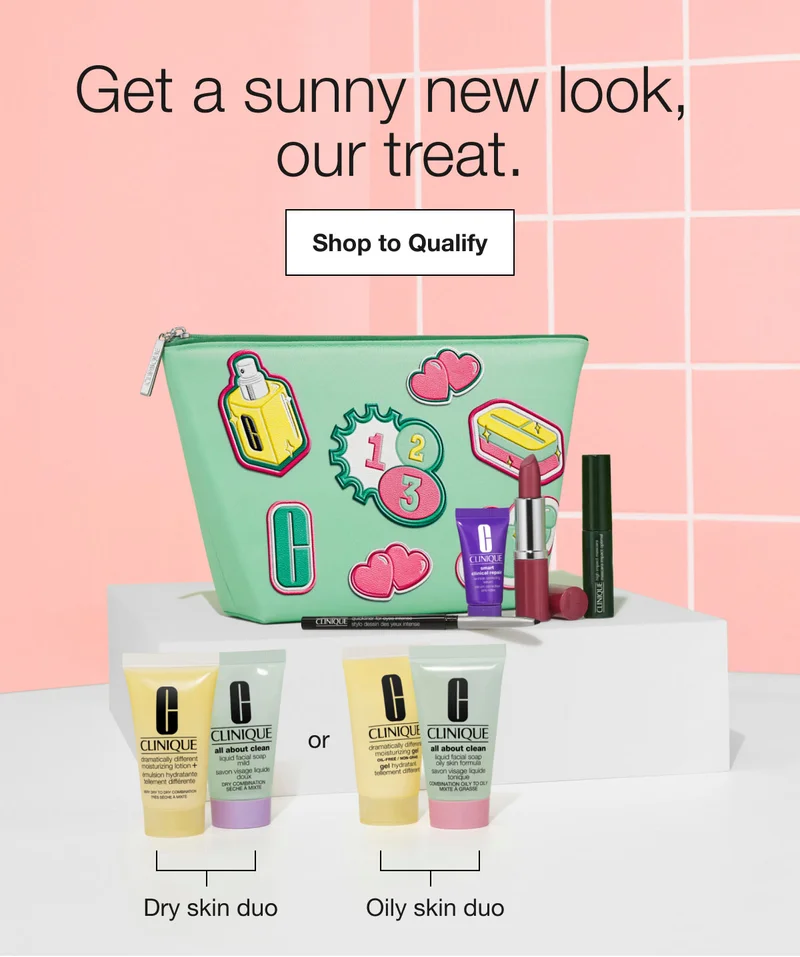 Get a sunny new look, our treat. | Shop to Qualify | Dry skin duo or Oily skin duo