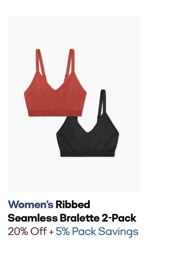 Women's Ribbed Seamless Bralette 2-Pack