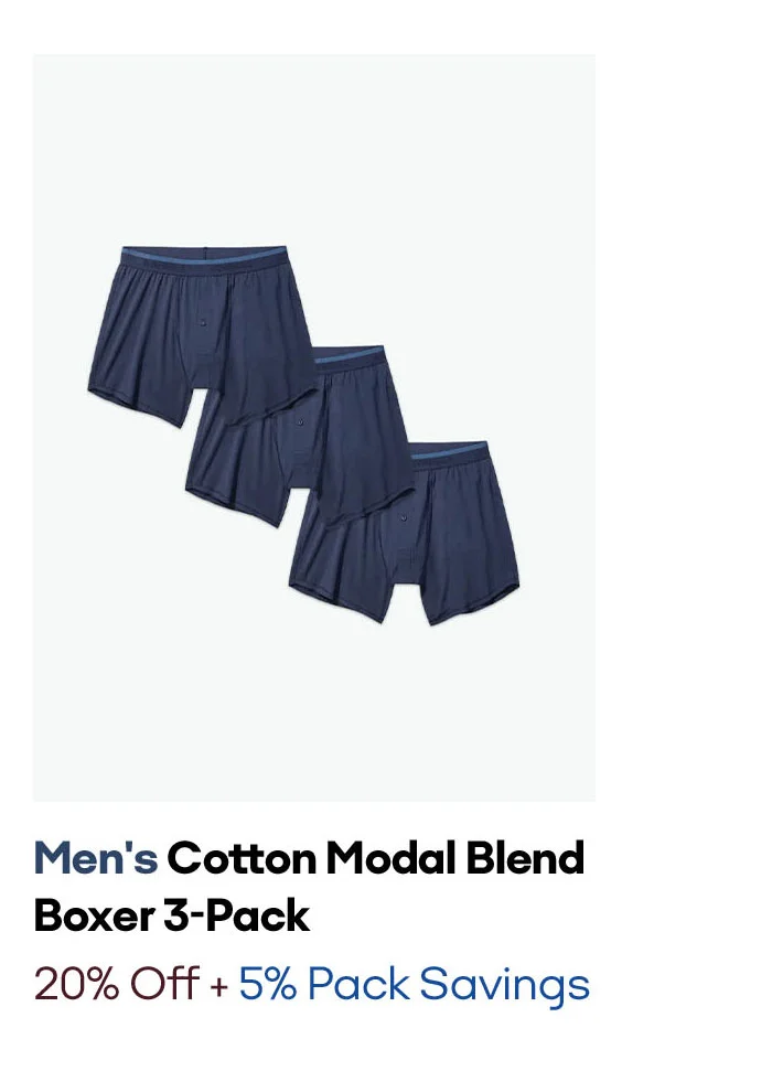 Men's Cotton Modal Blend Boxer 3-Pack