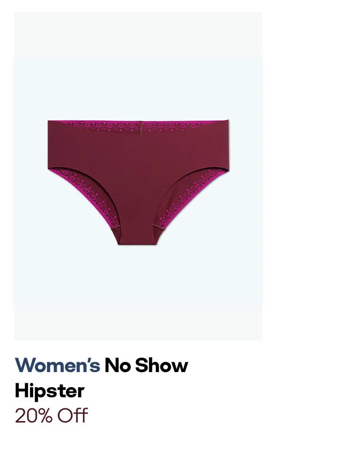 Women's No Show Hipster