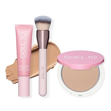 Doll 10 TCE Liquid Filter Foundation with Powder & Brush
