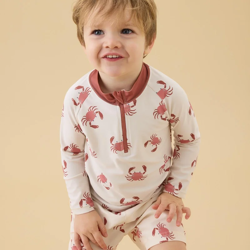 Image of KIDLY by MORI Rashguard - Crab Print