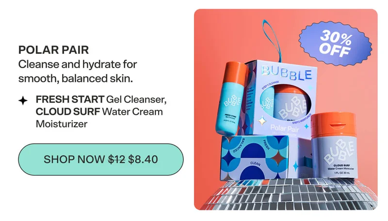 POLAR PAIR [$12 $8.40]  Cleanse and hydrate for smooth, balanced skin.   FRESH START Gel Cleanser, CLOUD SURF Water Cream Moisturizer