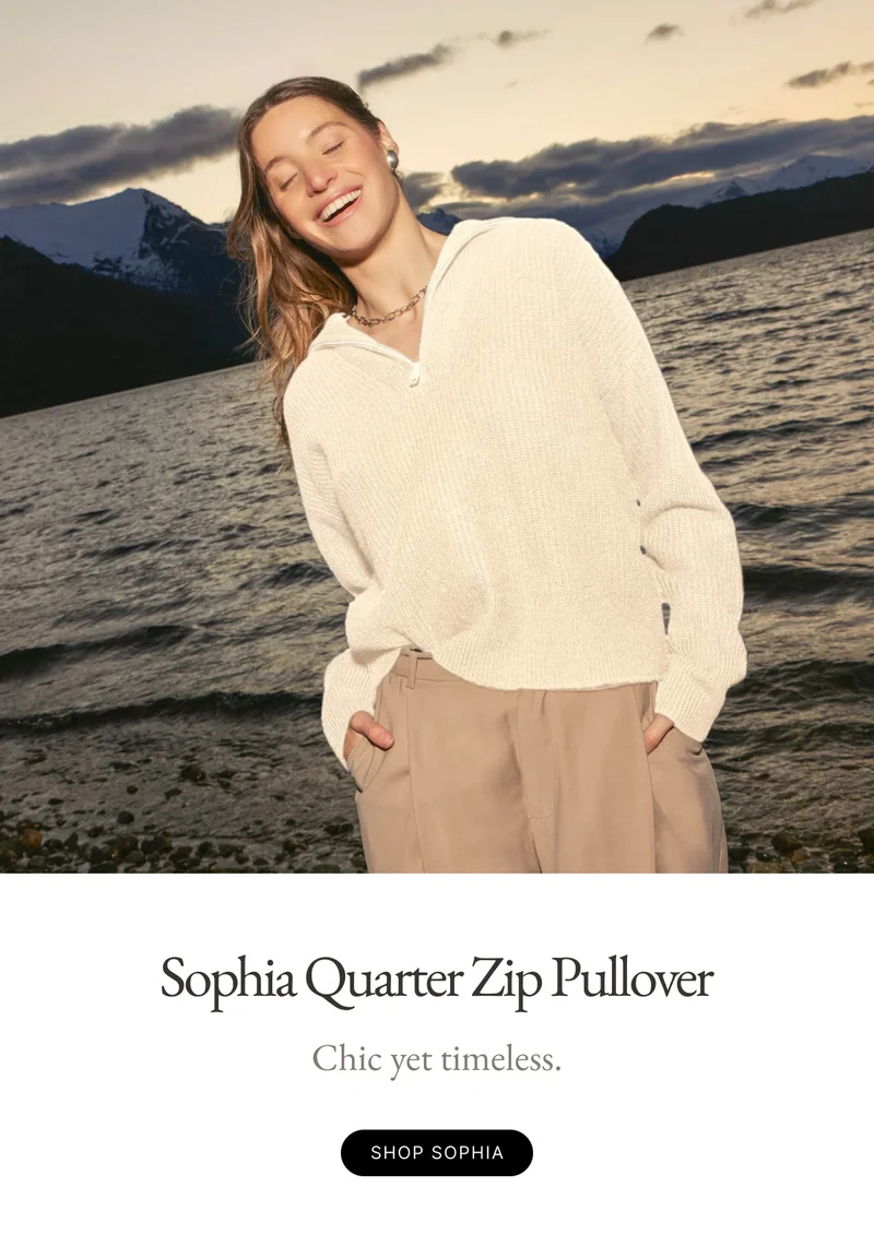 Sophia Chunky Cashmere Quarter Zip Pullover