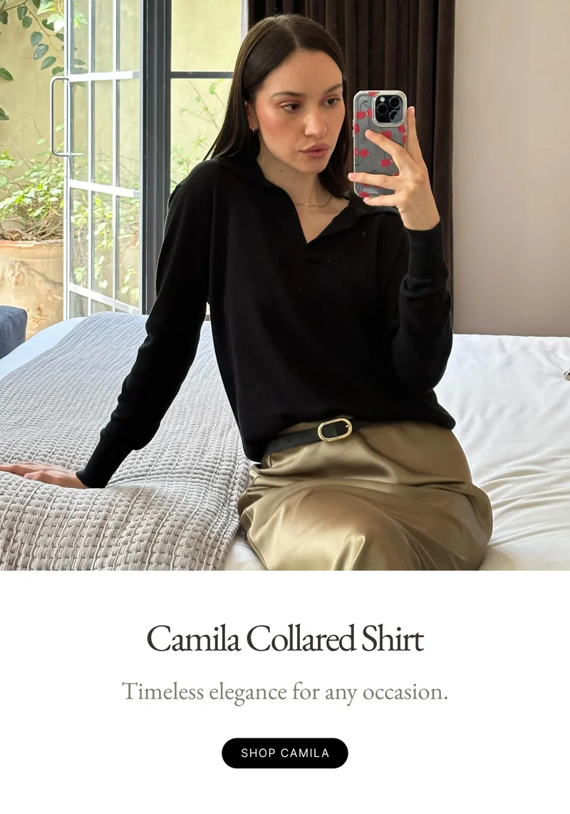 Camila Airy Cashmere Collared Sweater