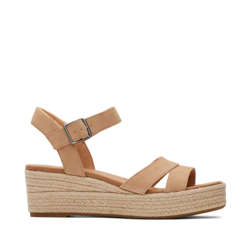 Image of Audrey Honey Suede Wedge Sandal