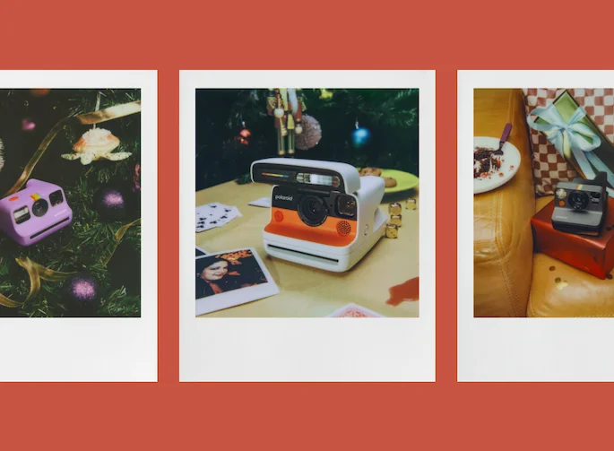 3 Polaroid shots of Polaroid cameras