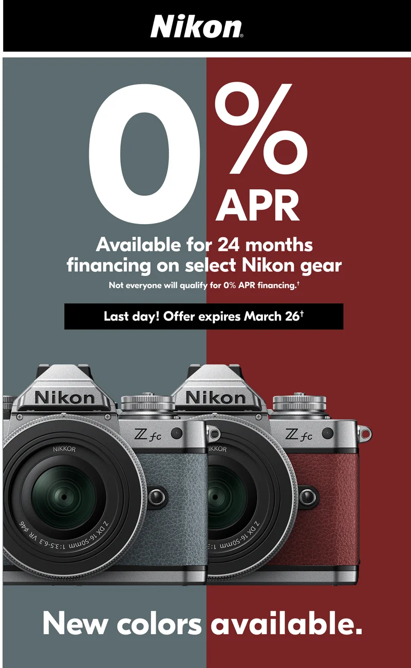 Nikon | 0% APR Available for 24-Month Financing†