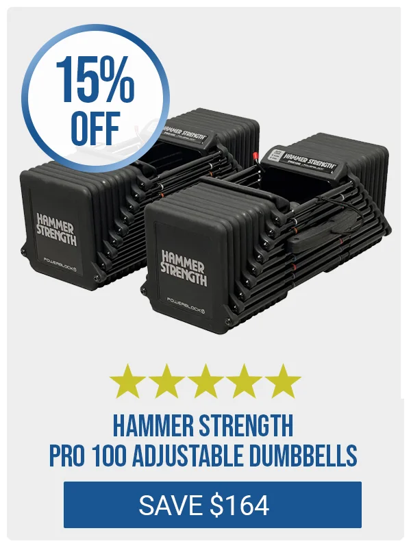 Hammer Strength PRO 100 Adjustable Dumbbells | 15% OFF