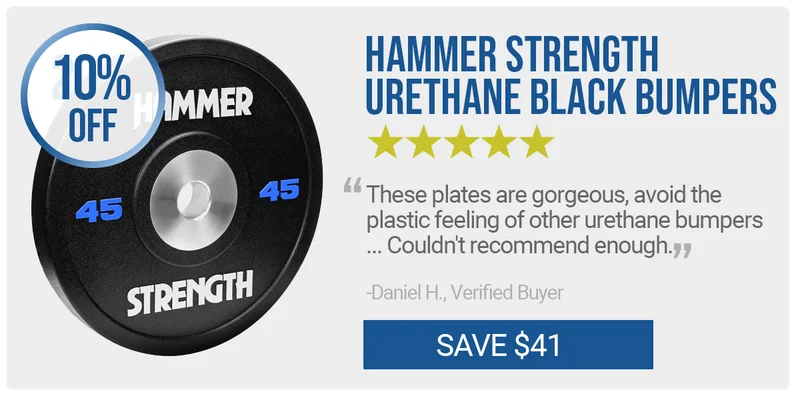 Hammer Strength Urethane Black Bumpers | 10% OFF
