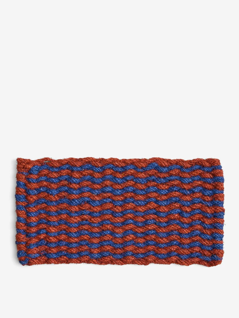 Image of HAY Coco Door Mat-Stripe - Brown/Navy