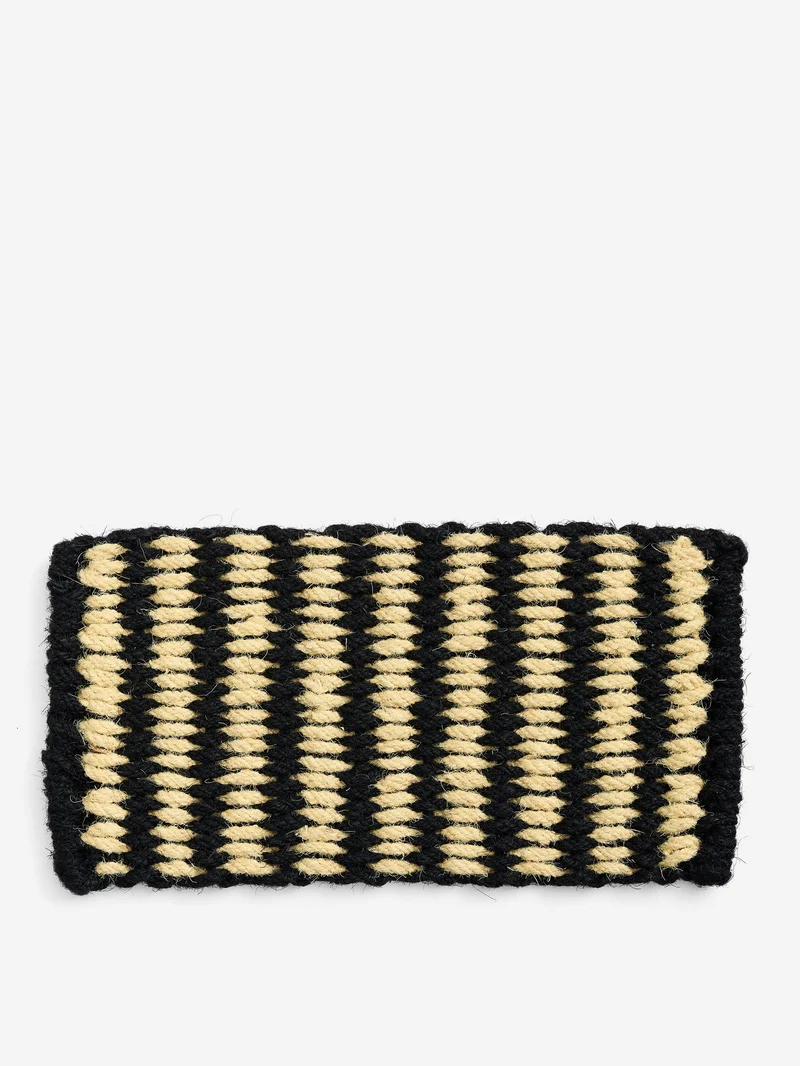 Image of HAY Coco Door Mat-Stripe - Black/White