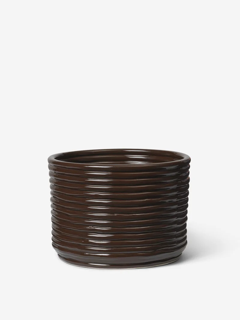 Image of ferm LIVING Corduroy Pot - Carob Brown