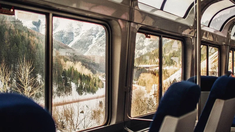 Image description: Observation car on Amtrak traveling through Glacier National Park