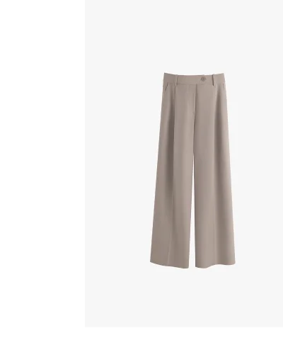 Wool Wide Leg Pant Clay