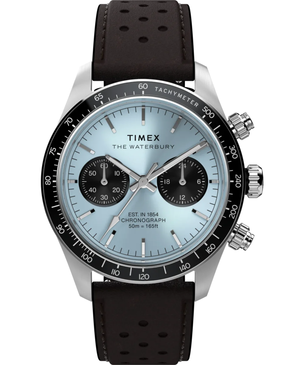 Image of Waterbury Heritage Chronograph 39mm Leather Strap Watch