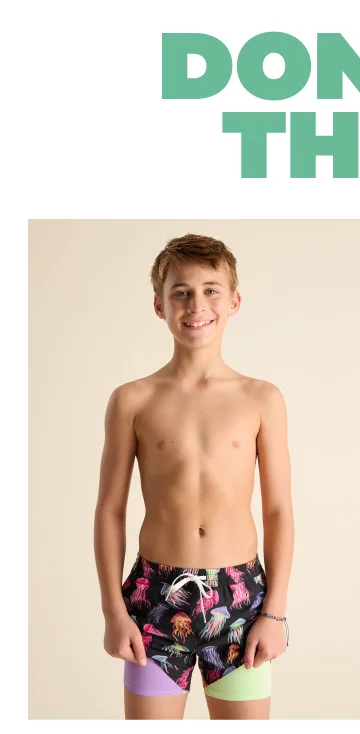 Boys Lined Classic Swim Trunk: The Don't Be Jellies