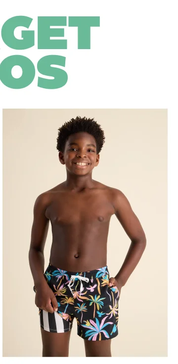 Boys Lined Classic Swim Trunk: The Black Light Nights