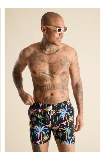 Classic Swim Trunk: The Black Light Nights 5.5"