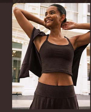 Spacedye Slim Racerback Cropped Tank in Dark Chocolate Heather