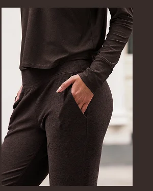 Spacedye Midi Jogger in Dark Chocolate Heather